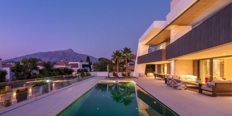 Swimming pool by night