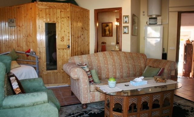 guest bedroom and sauna
